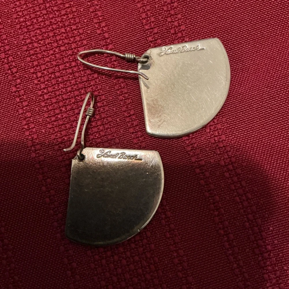 Textured Silver/gold Dangle Earrings with Fan Shape